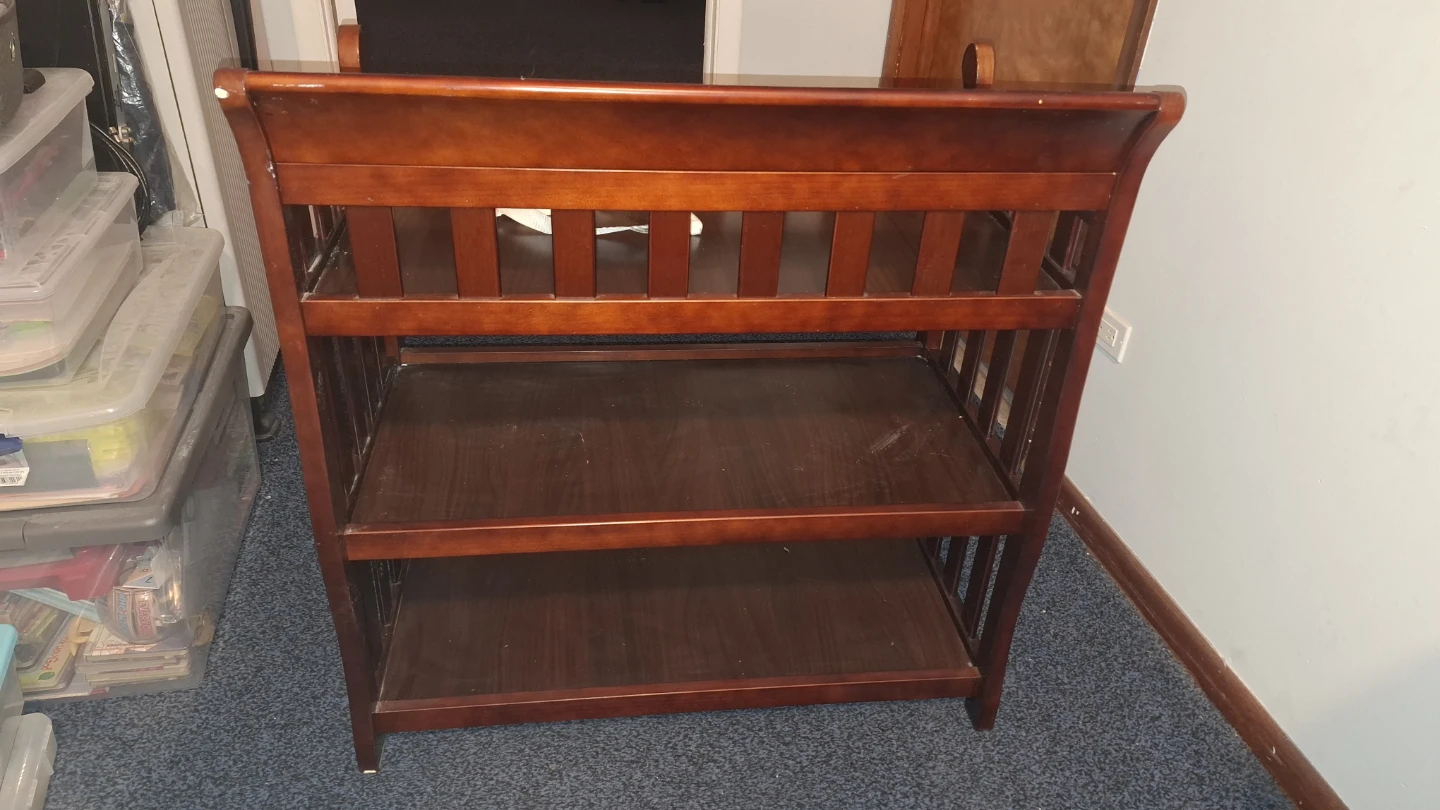 Wooden Changing Table with Shelves & Mattress Pad - photo 4