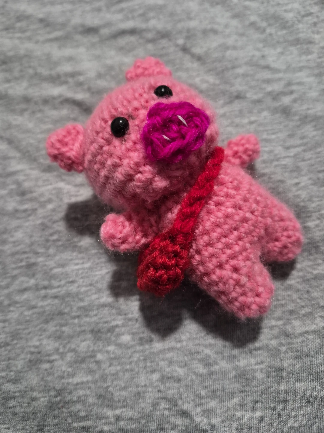Handmade Pink Piggy Keychain