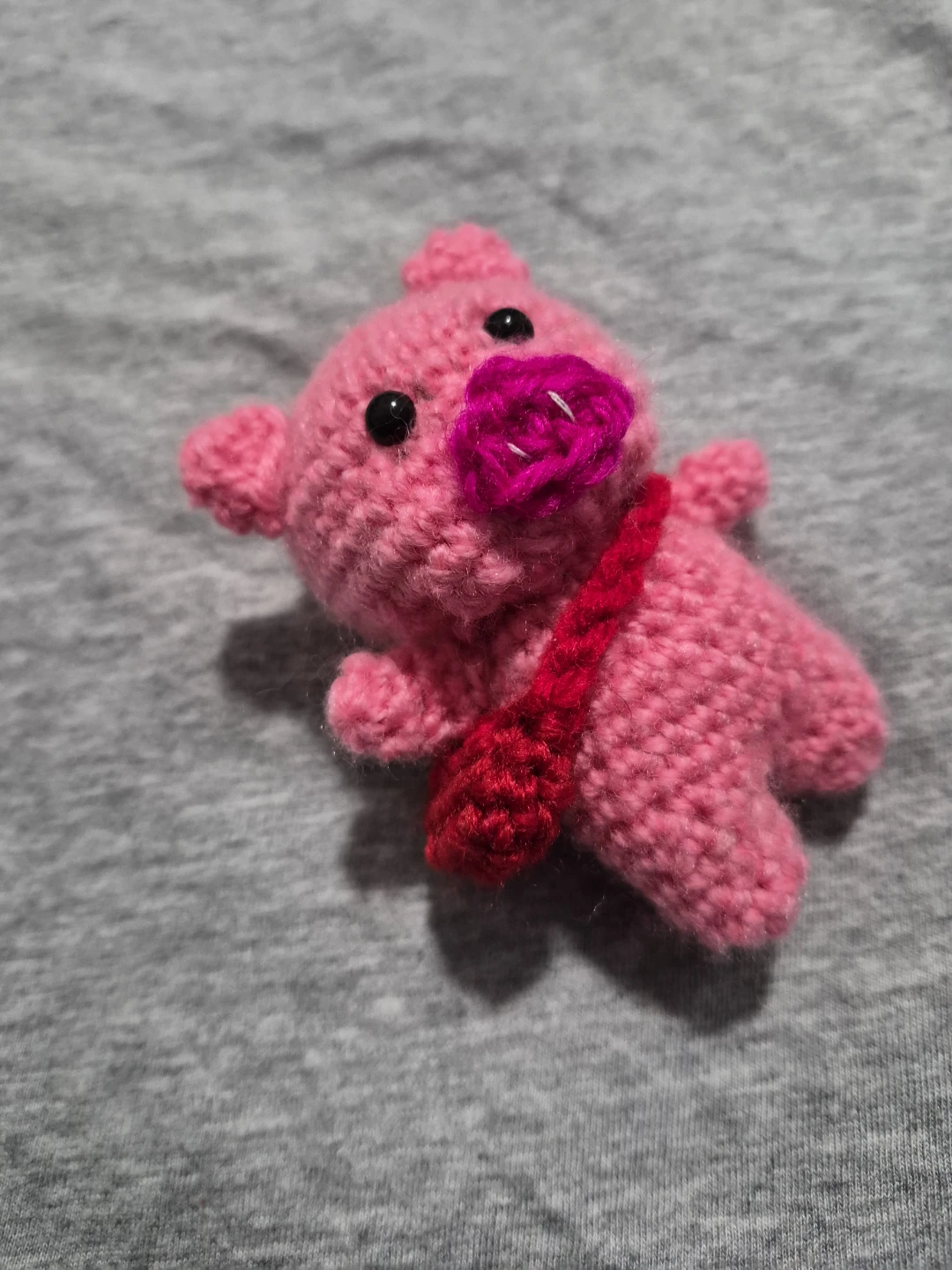Handmade Pink Piggy Keychain - photo 2