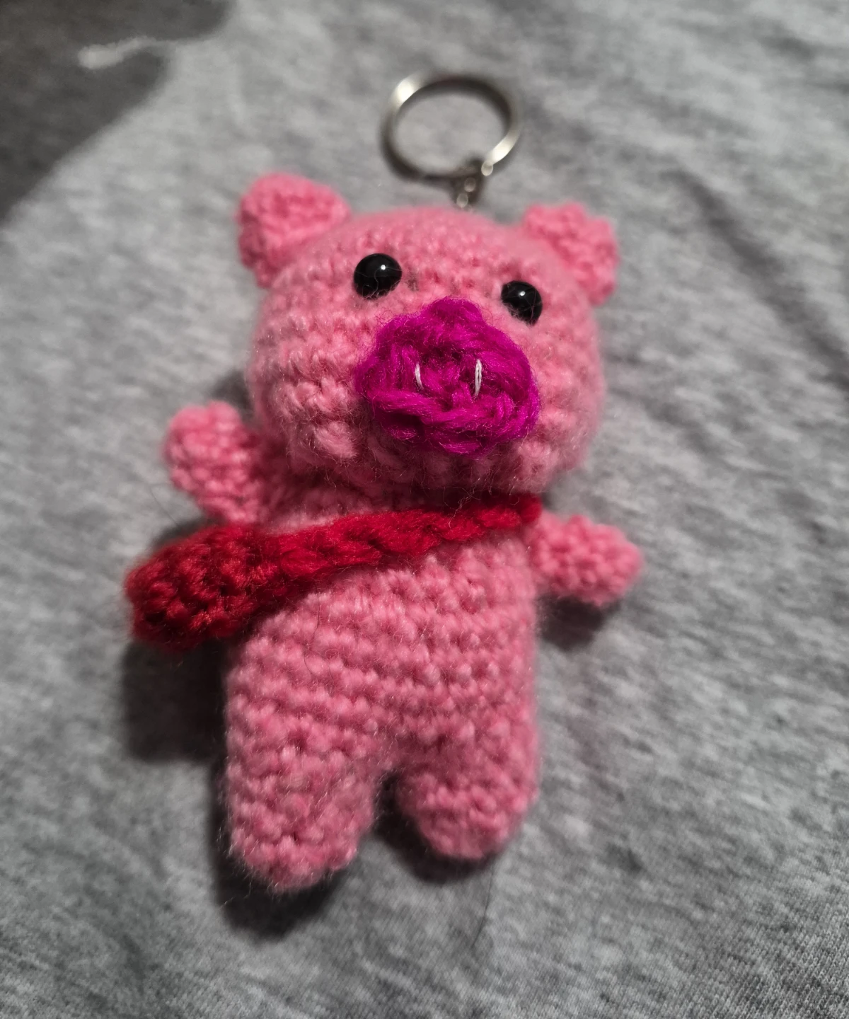 Handmade Pink Piggy Keychain - photo 3