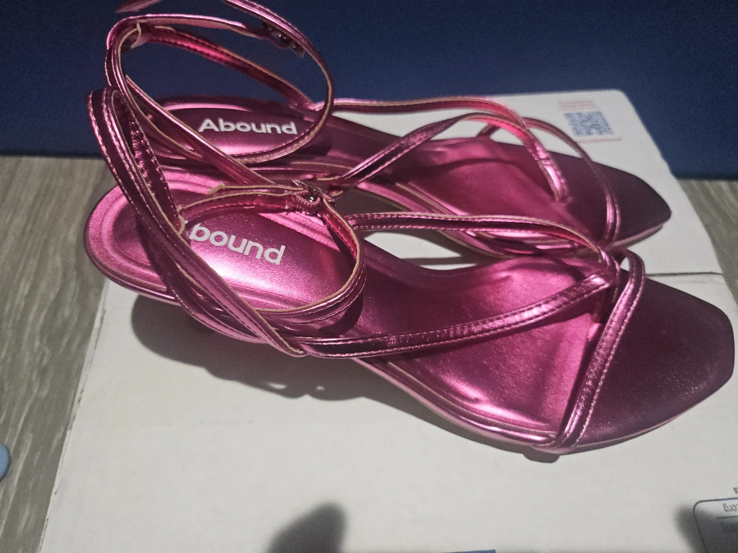 Abound Pink Metallic Strappy Heels - Size 5
