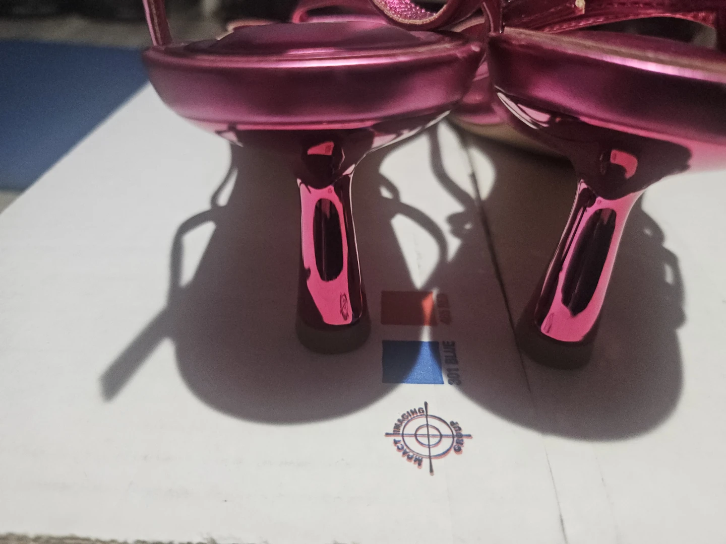 Abound Pink Metallic Strappy Heels - Size 5 - photo 2