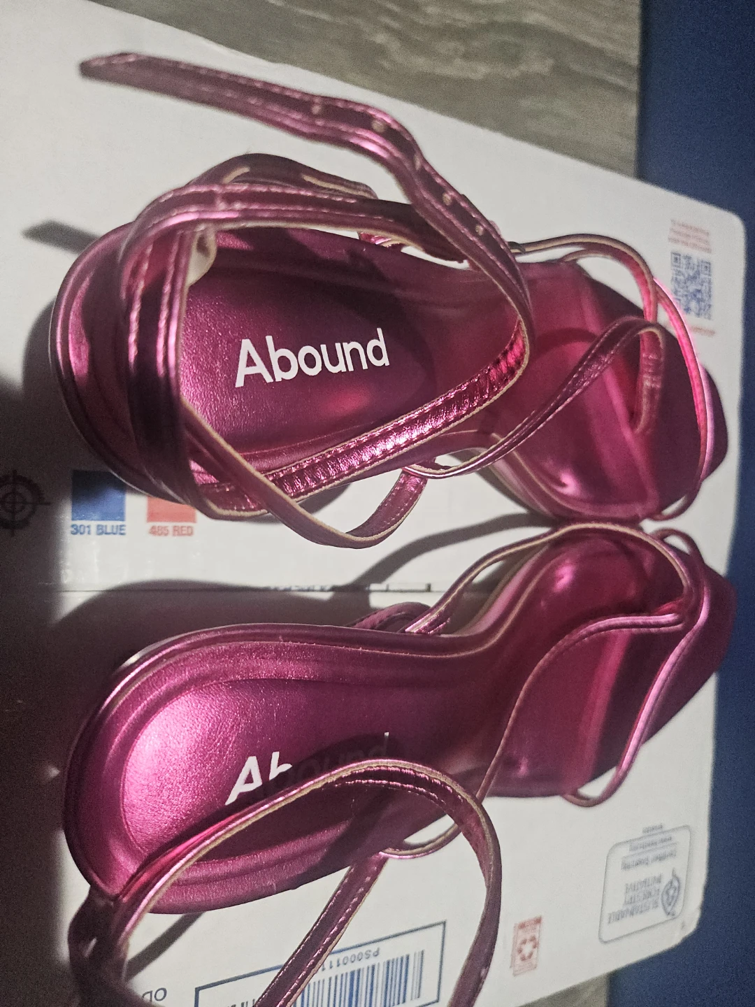 Abound Pink Metallic Strappy Heels - Size 5 - photo 4