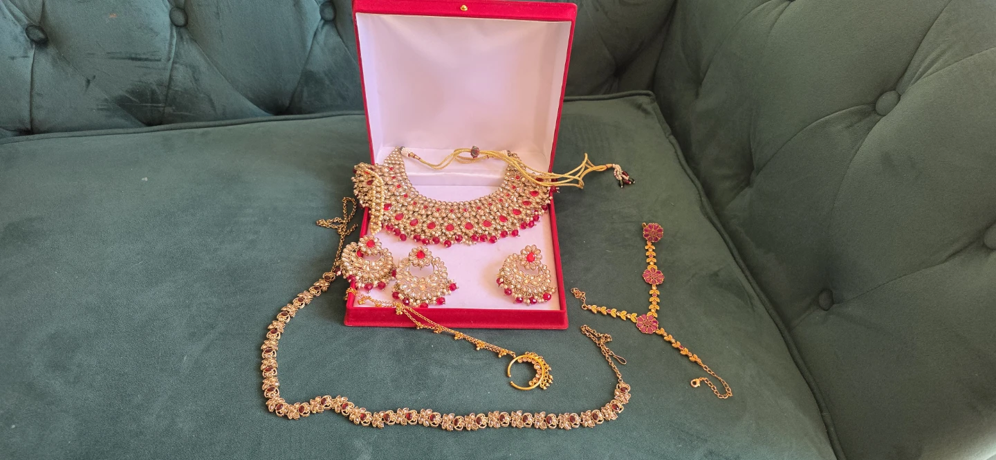 Indian Bridal Necklace Set with Earrings and Tikka