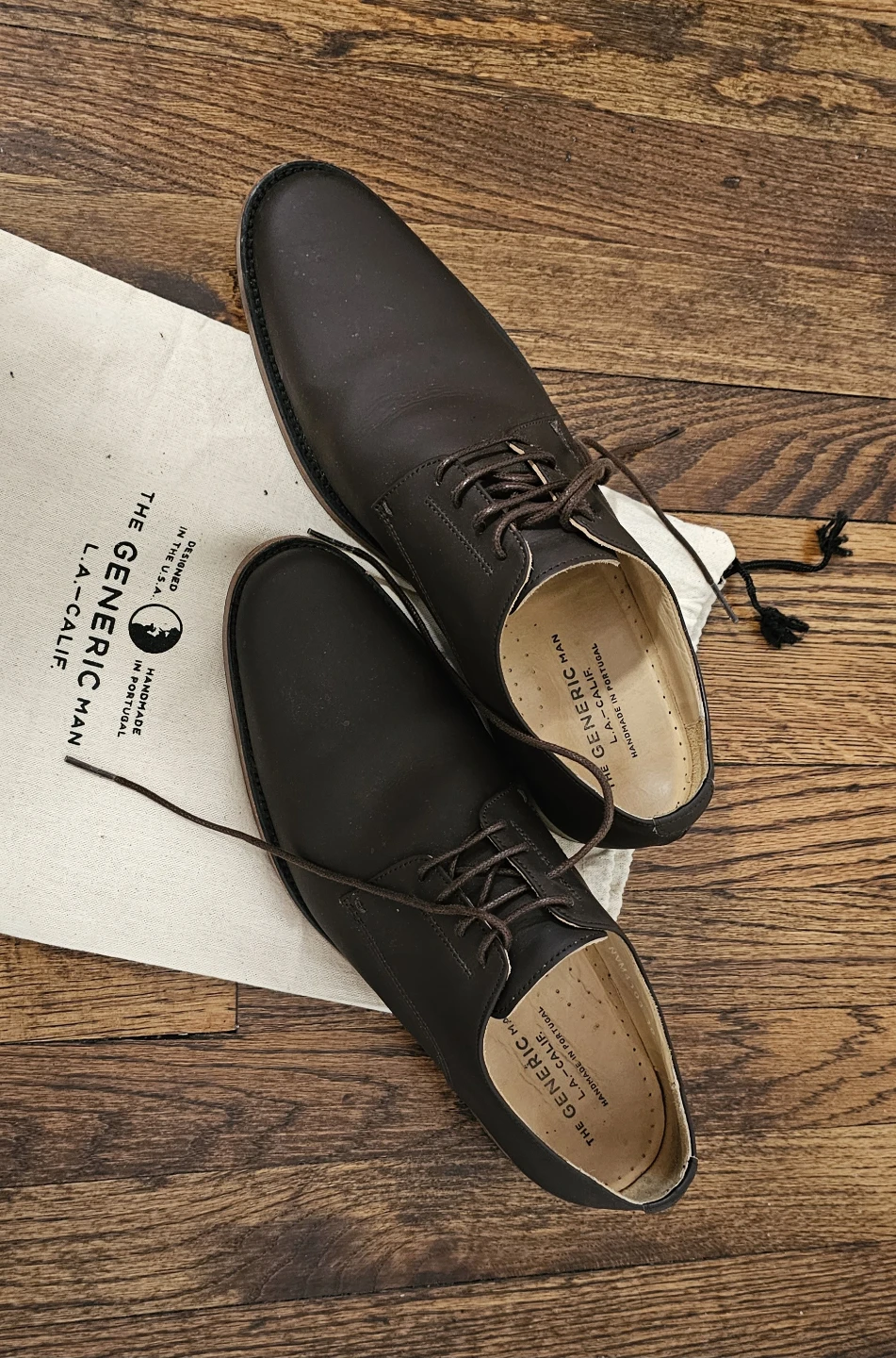 The Generic Man Dark Brown Leather Dress Shoes Men Size 10