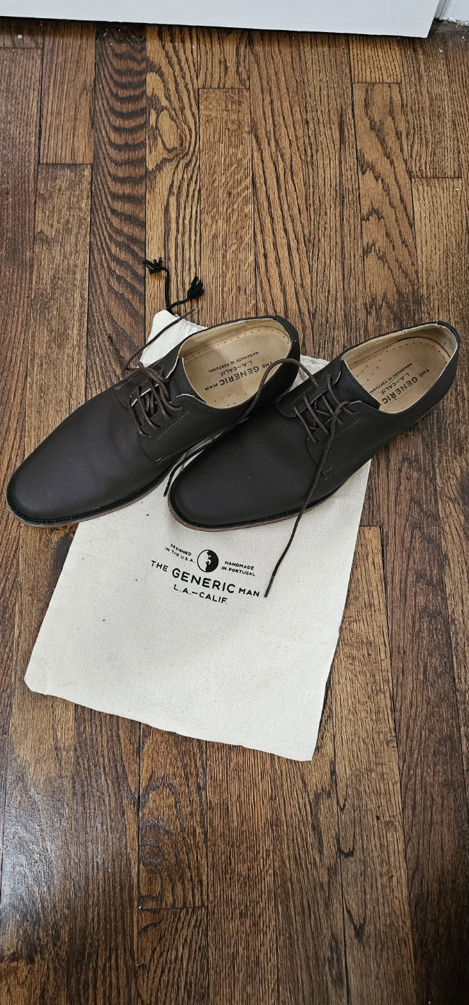 The Generic Man Dark Brown Leather Dress Shoes Men Size 10 - photo 2