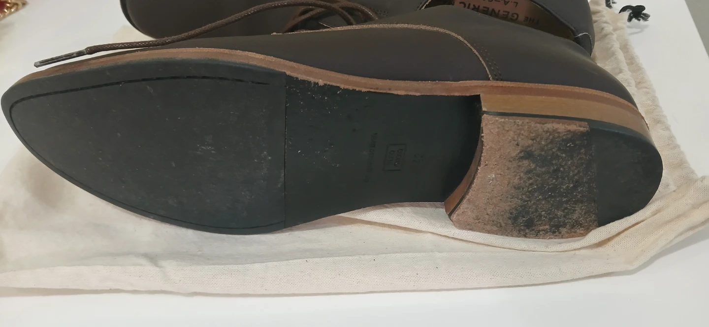 The Generic Man Dark Brown Leather Dress Shoes Men Size 10 - photo 3