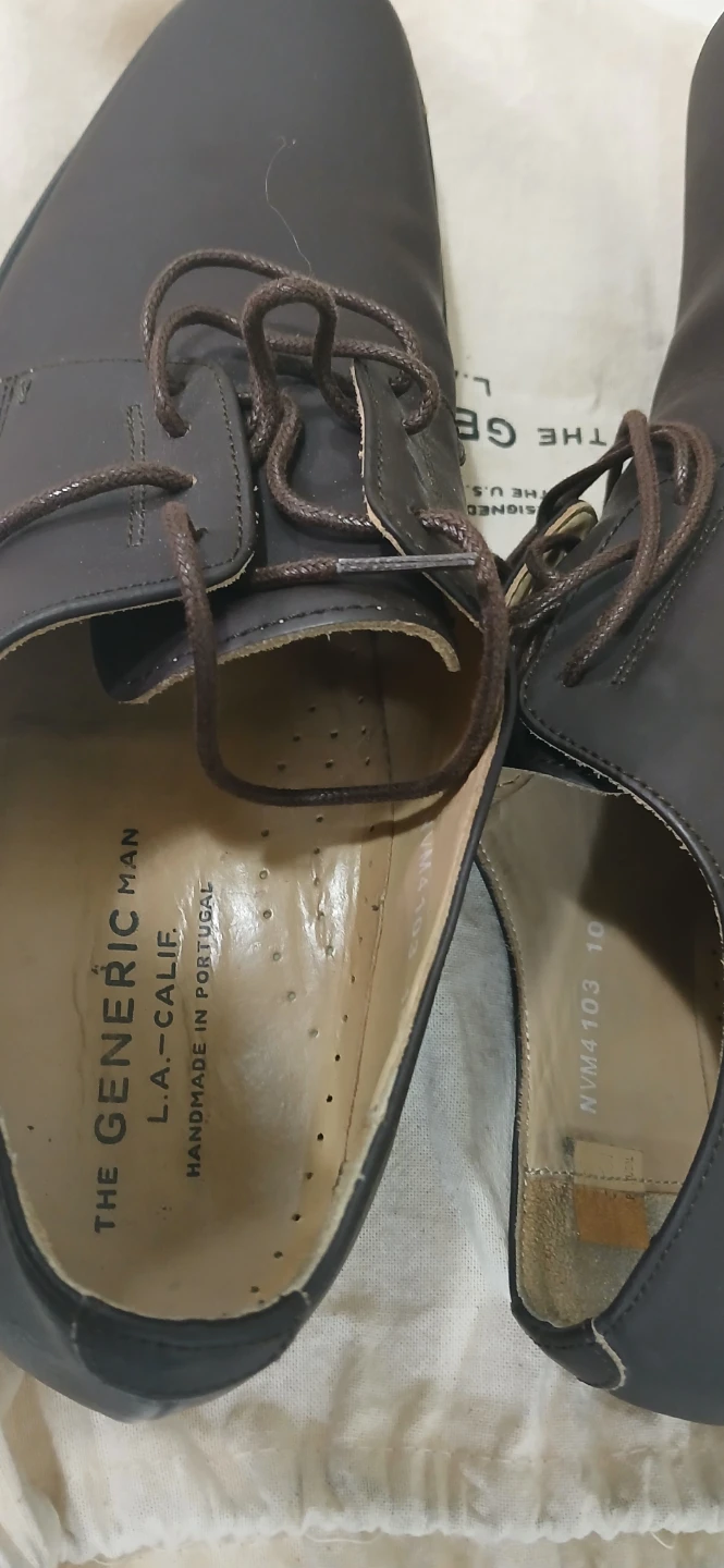 The Generic Man Dark Brown Leather Dress Shoes Men Size 10 - photo 4
