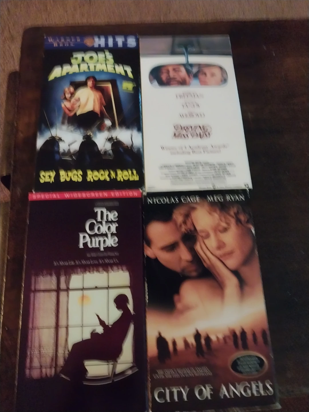 4 VHS Joe's Apartment  City of Angels Color Purple  Driving Miss