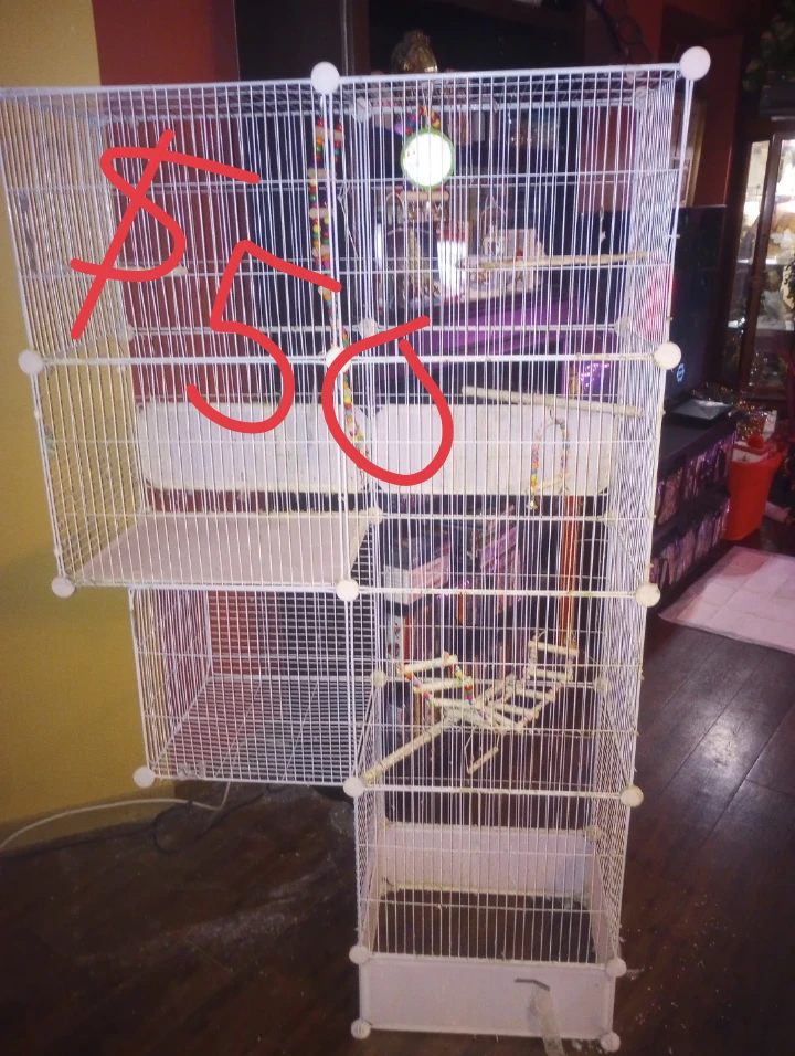 White bird cage with multiple levels I had it 5' high - photo 3