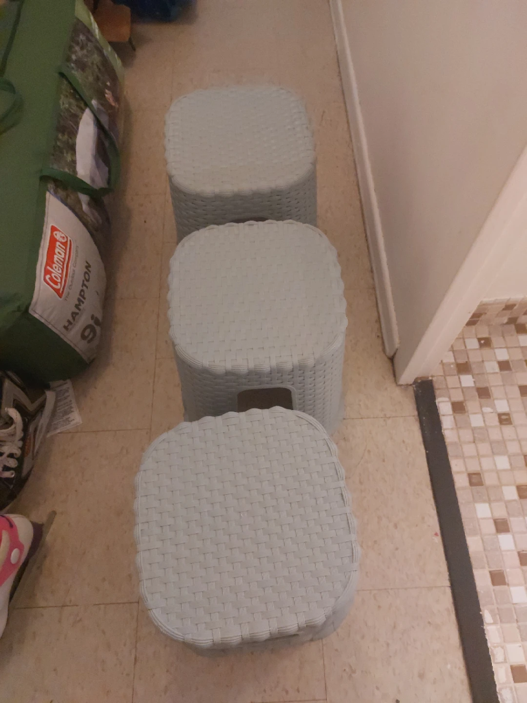 Plastic rattan stool 3pcs - photo 4