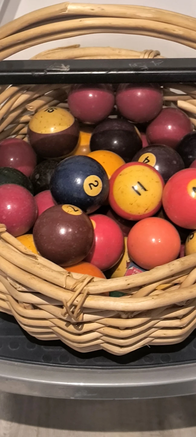 Vintage Billiard Ball Set with Rack and Basket - photo 2
