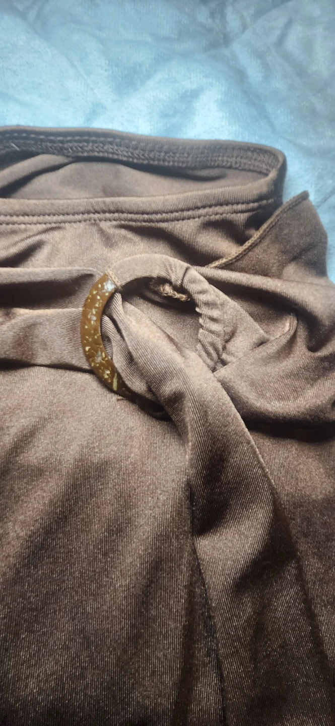 Brown Maxi Skirt with Ring Detail - photo 3