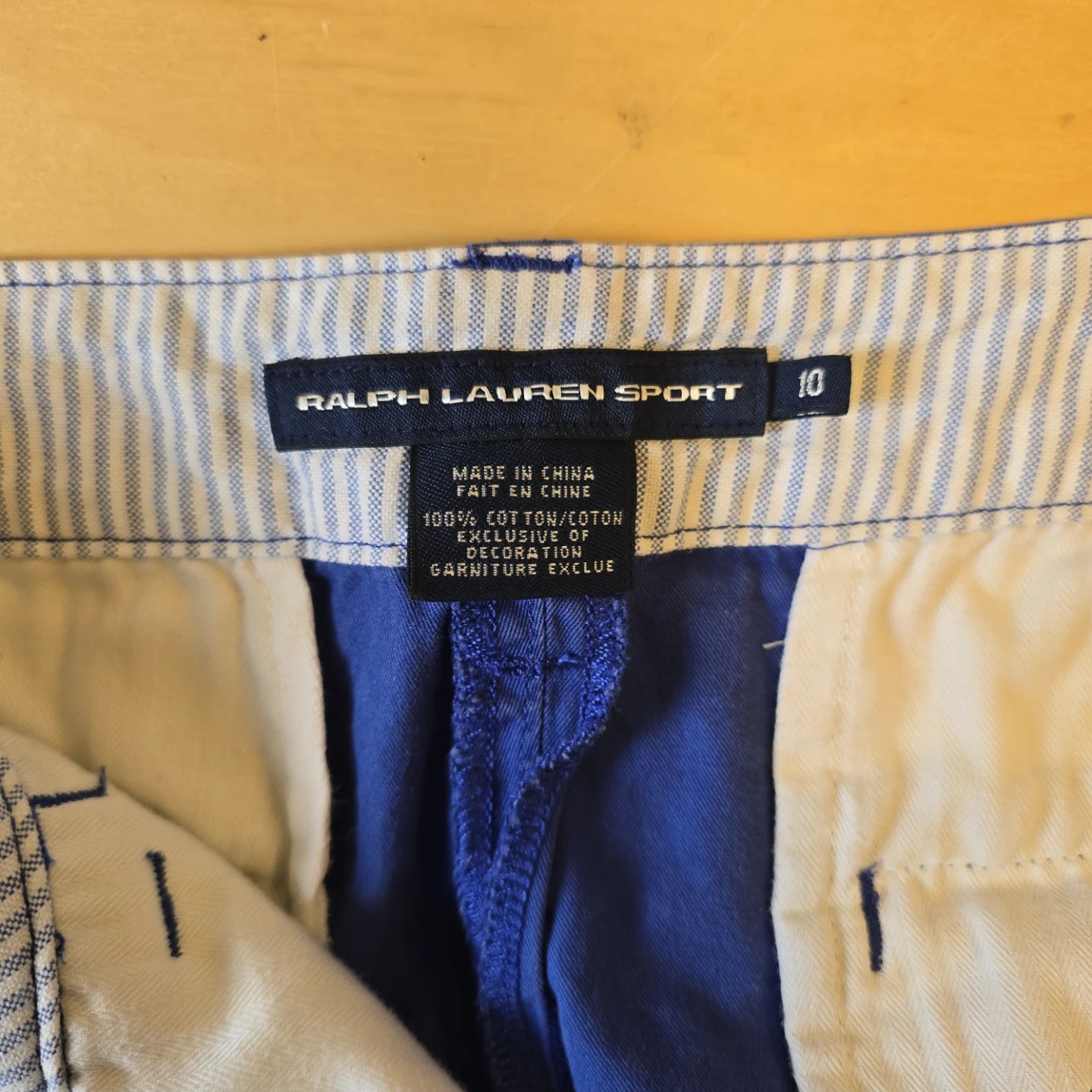 Ralph Lauren Sport Blue Cotton Chino Shorts Size 10 - photo 2