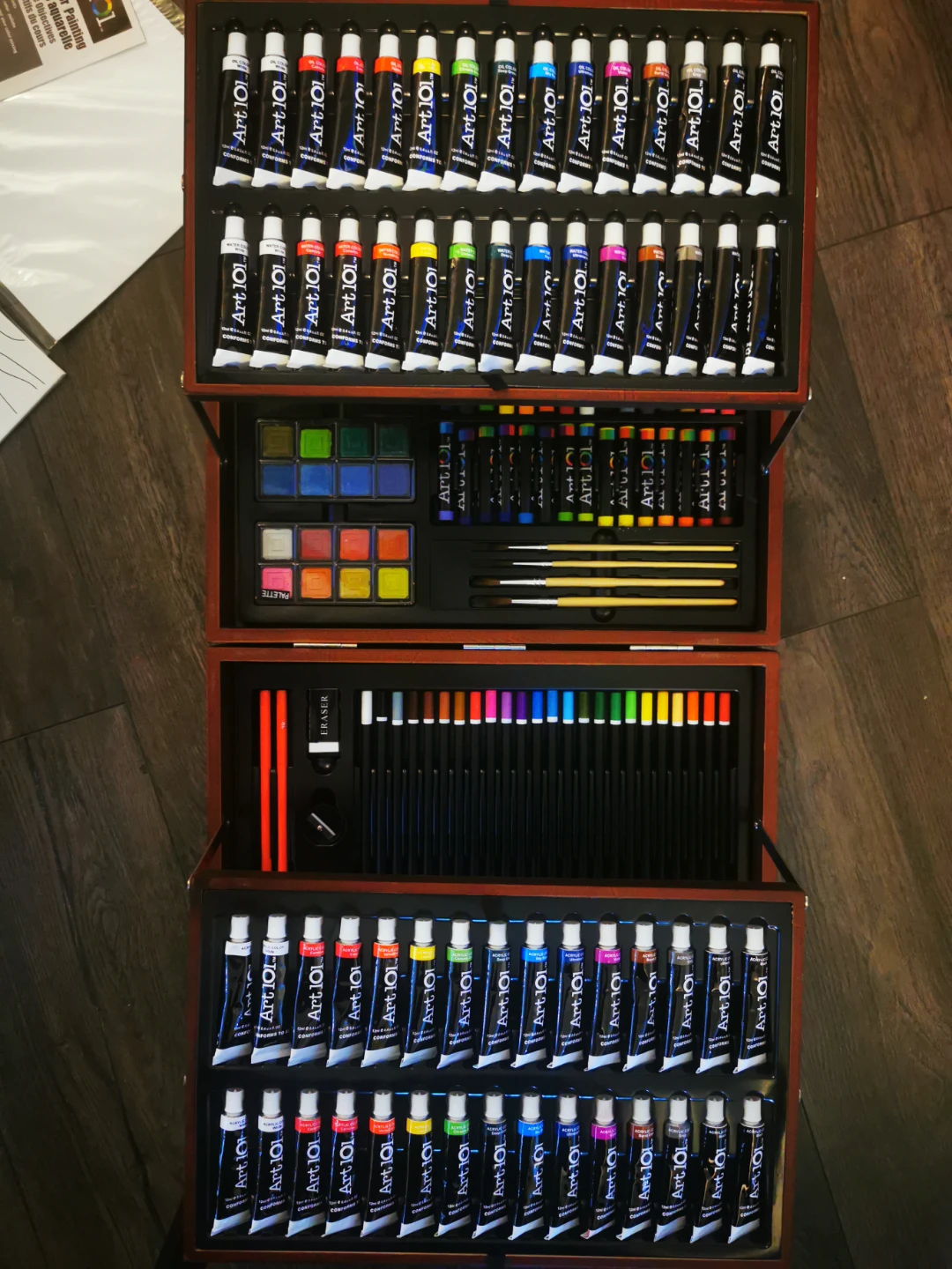 Art 101 Watercolor Painting Set with Wooden Case