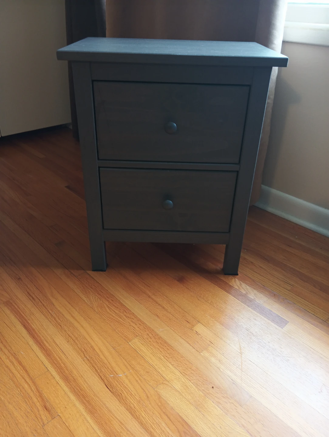 Dark Grey 2-Drawer Nightstand