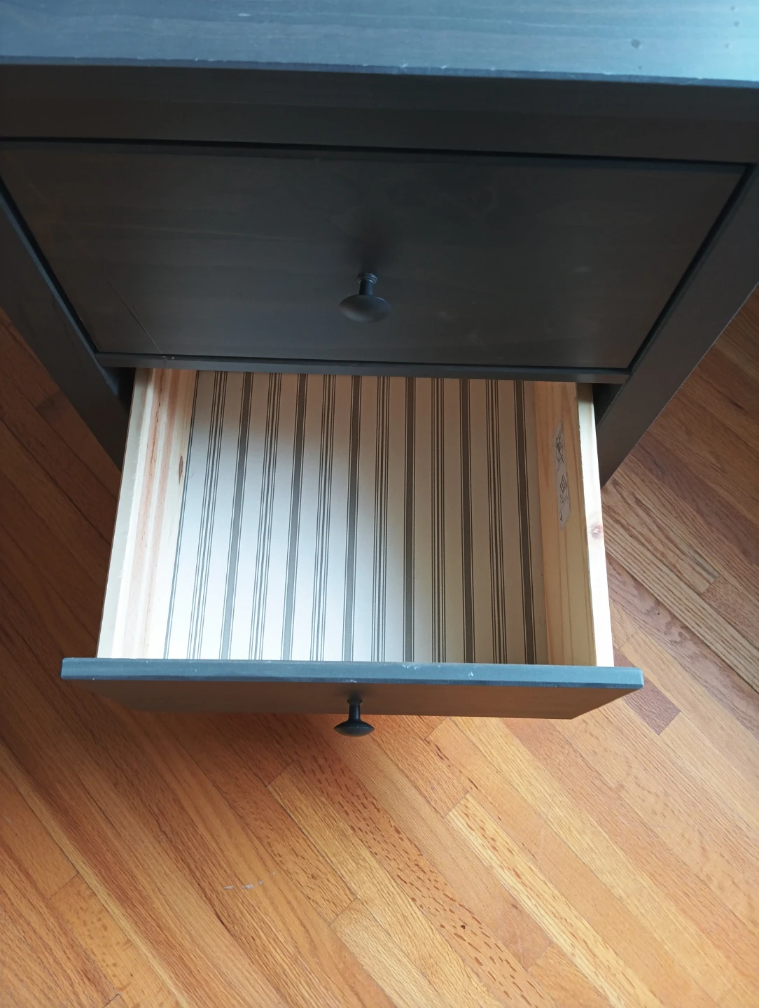 Dark Grey 2-Drawer Nightstand - photo 2