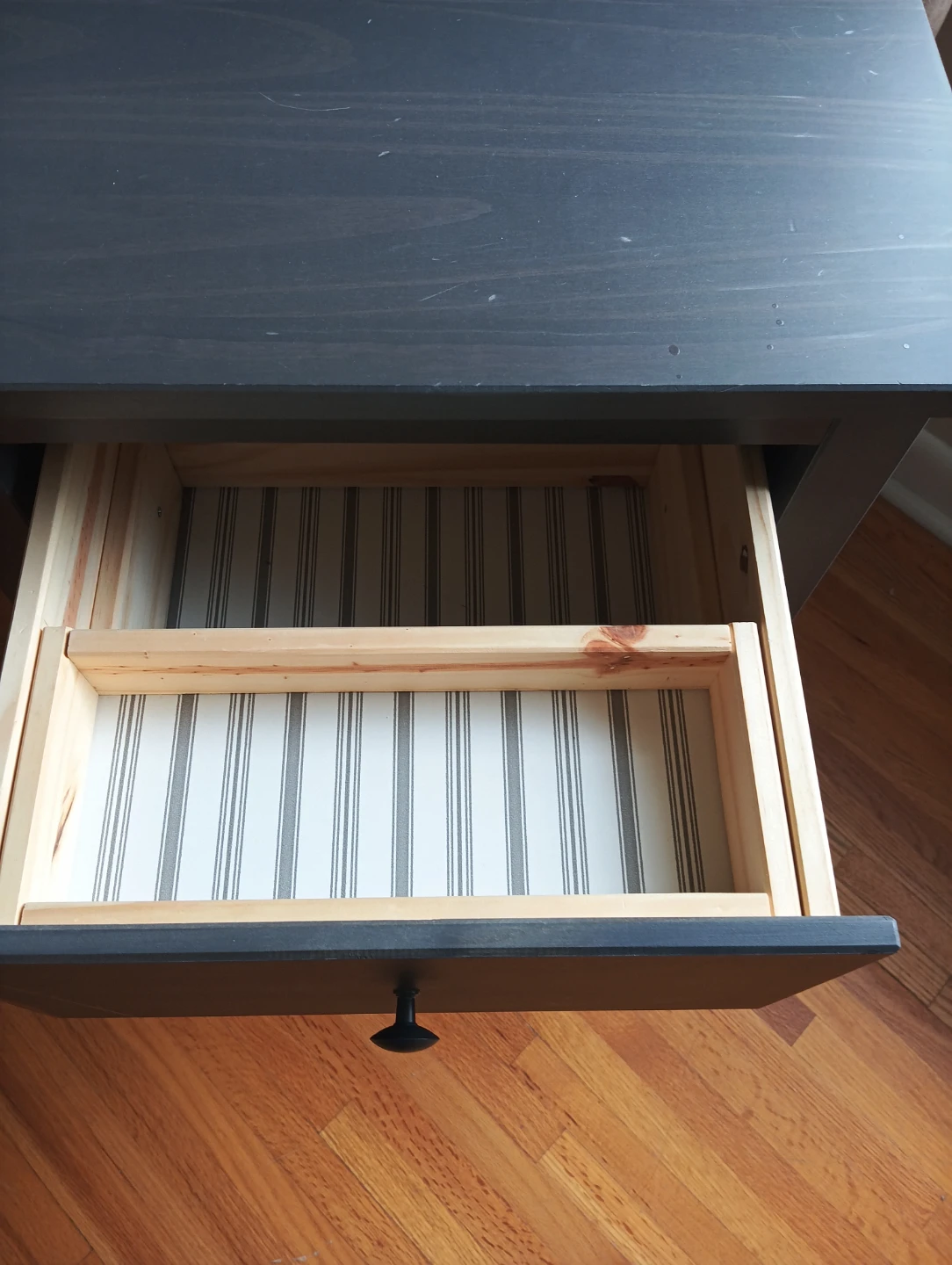 Dark Grey 2-Drawer Nightstand - photo 3