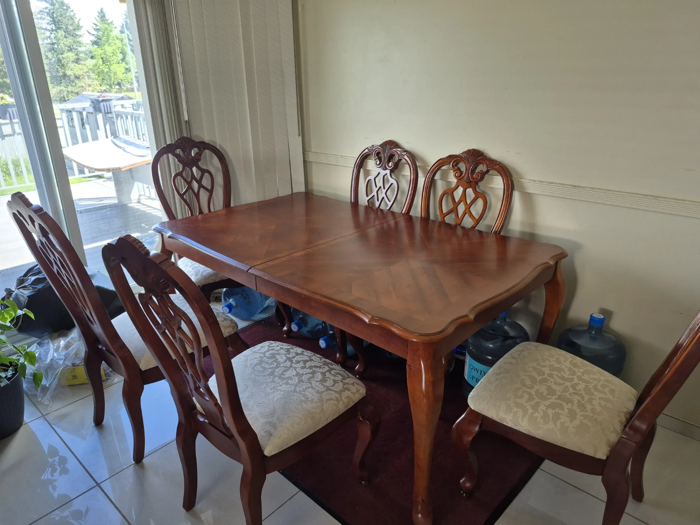 Wooden Dining Table with 8 Chairs