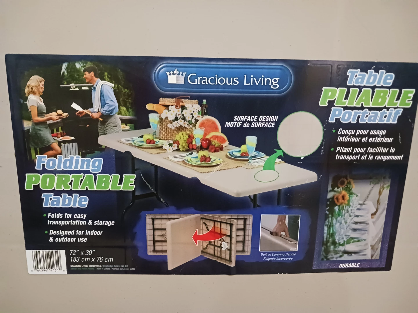 Gracious Living Folding Portable Table