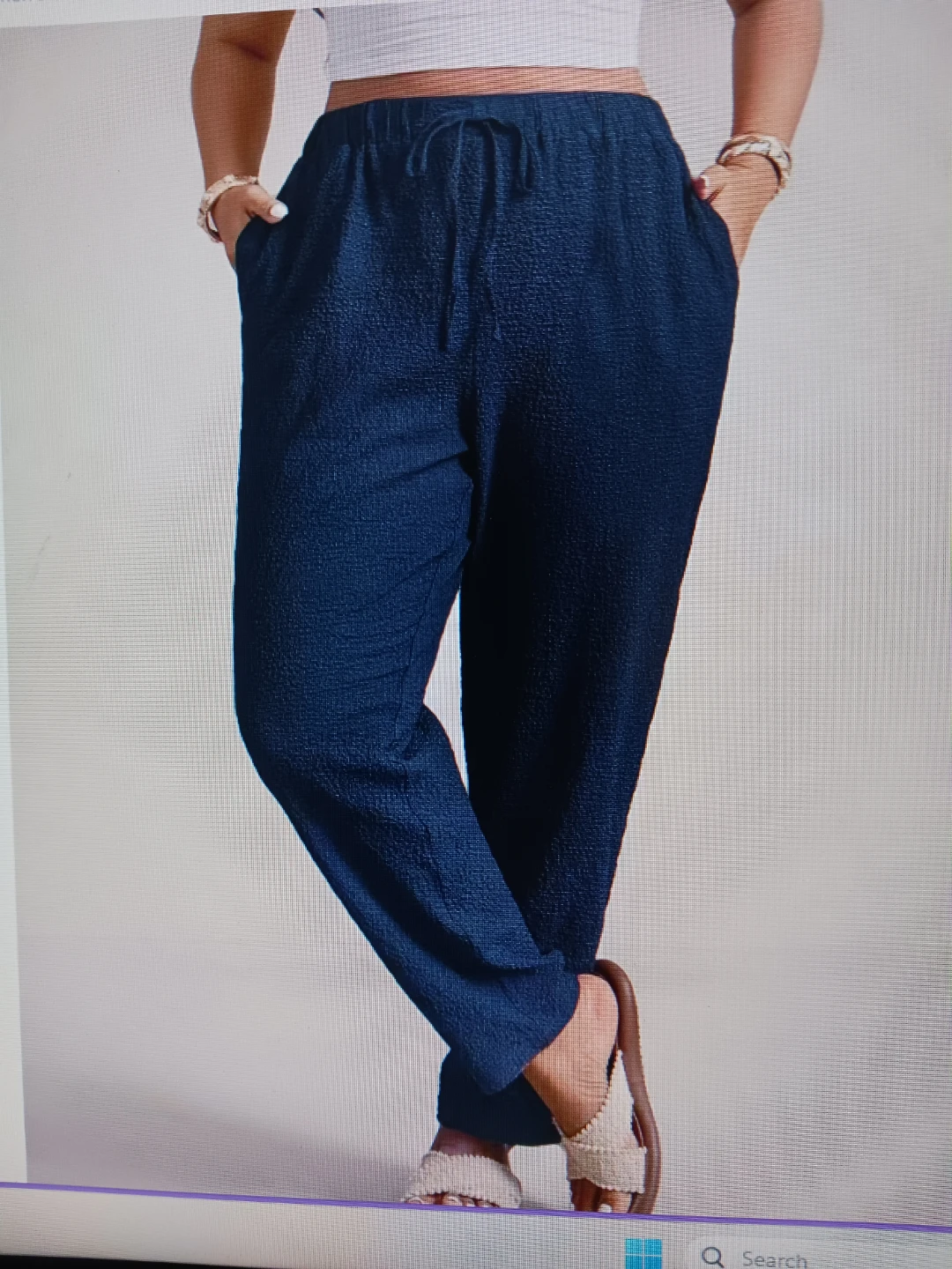 Navy Blue Textured Trousers - photo 2