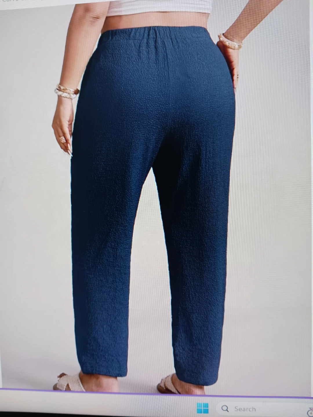 Navy Blue Textured Trousers - photo 4