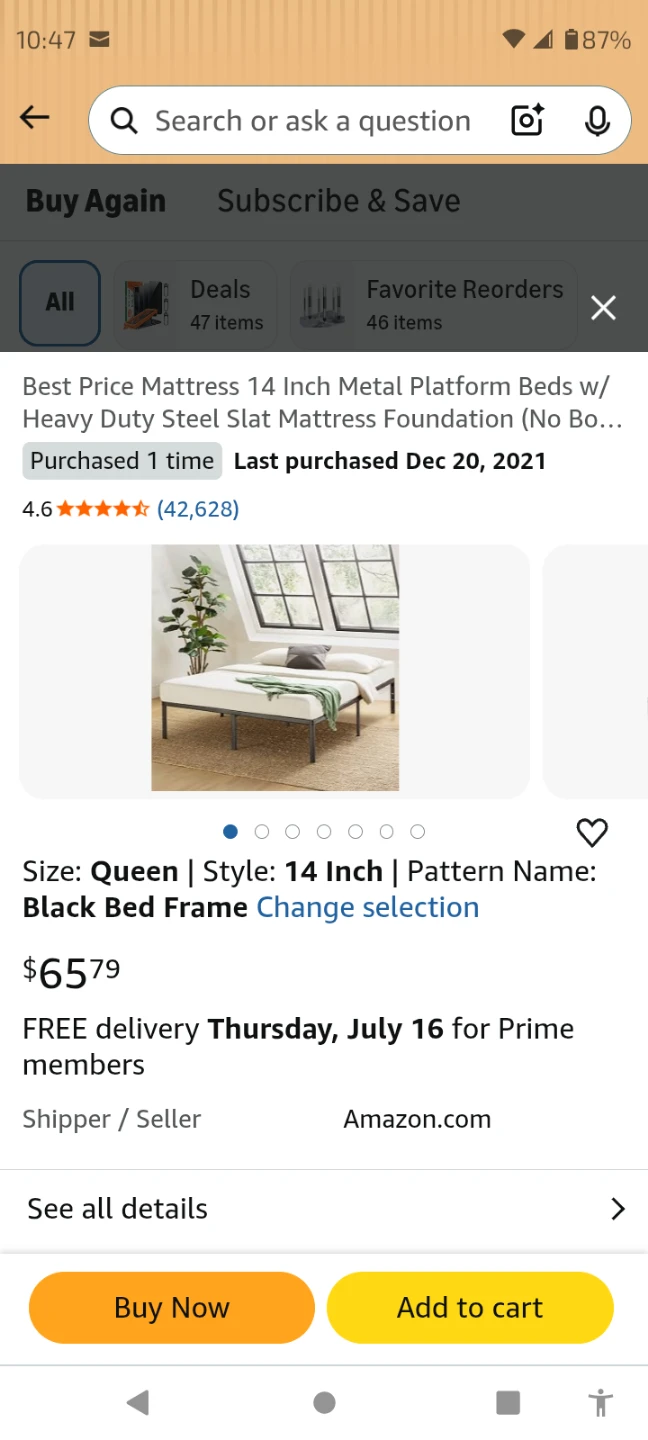 Queen Black Metal Platform Bed Frame - photo 2