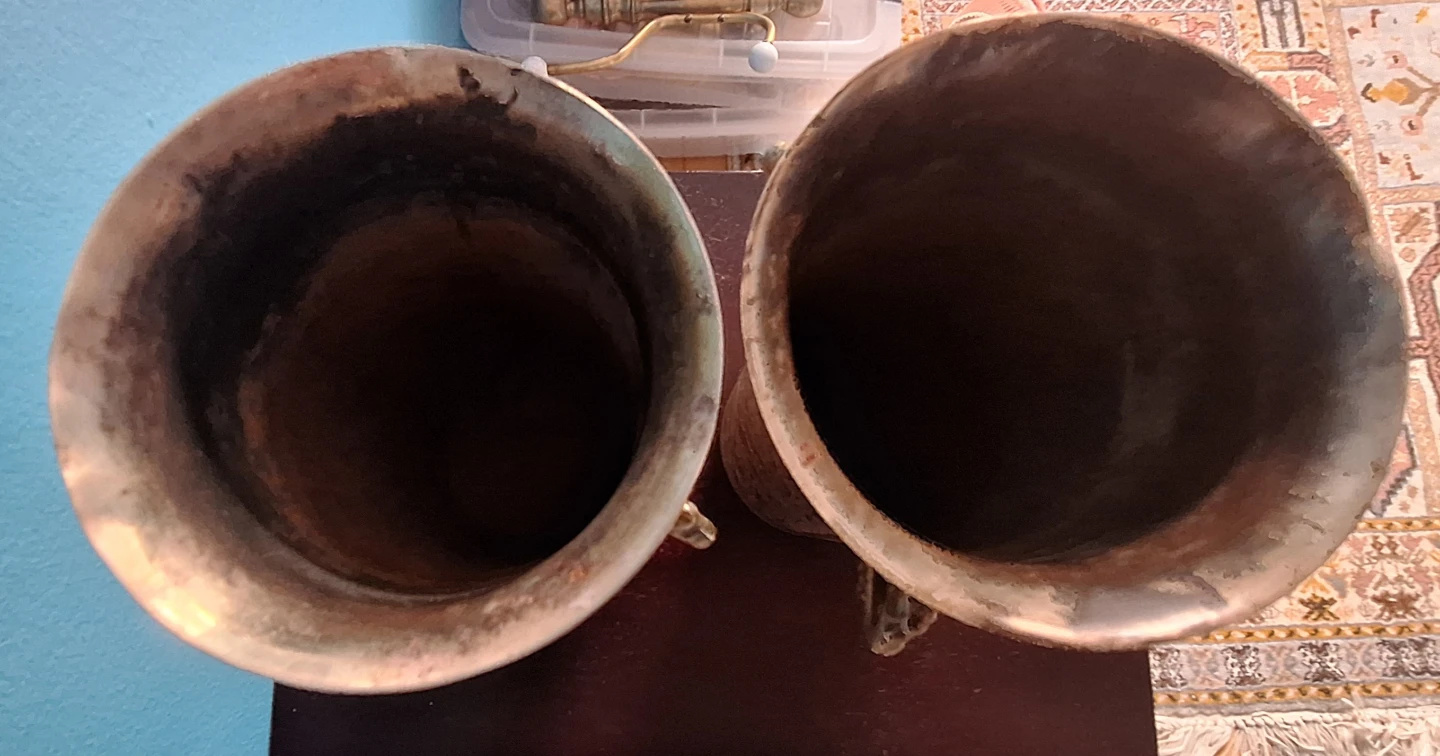 Antique 1920s Persian Style  Brass Vases - photo 5