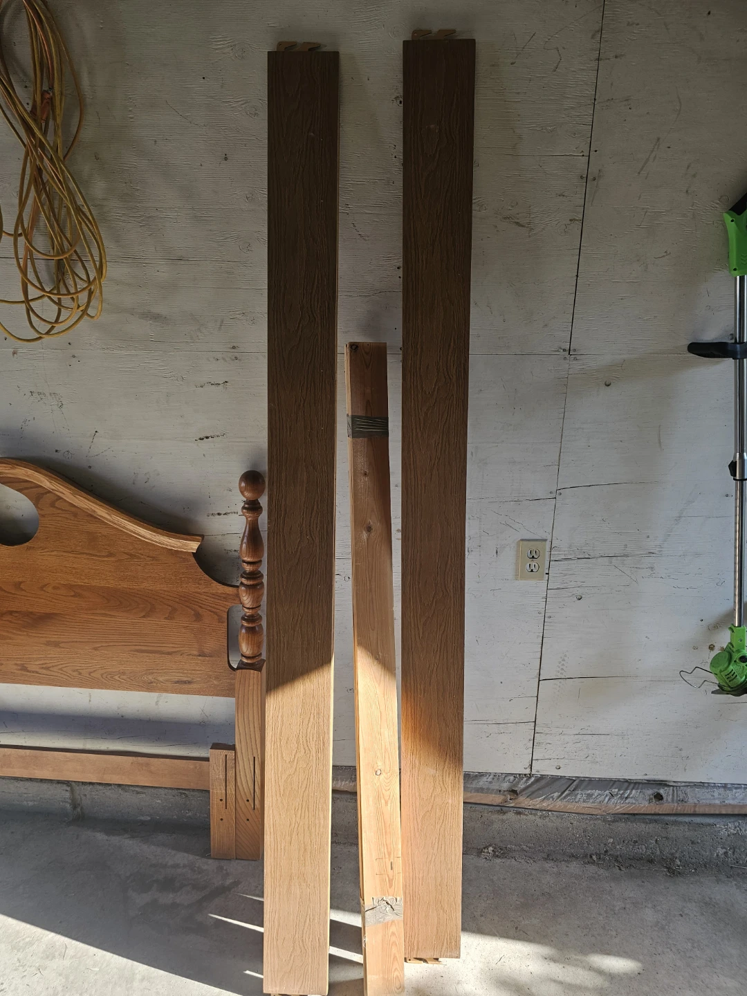Solid Oak Headboard and Bed Frame - photo 4
