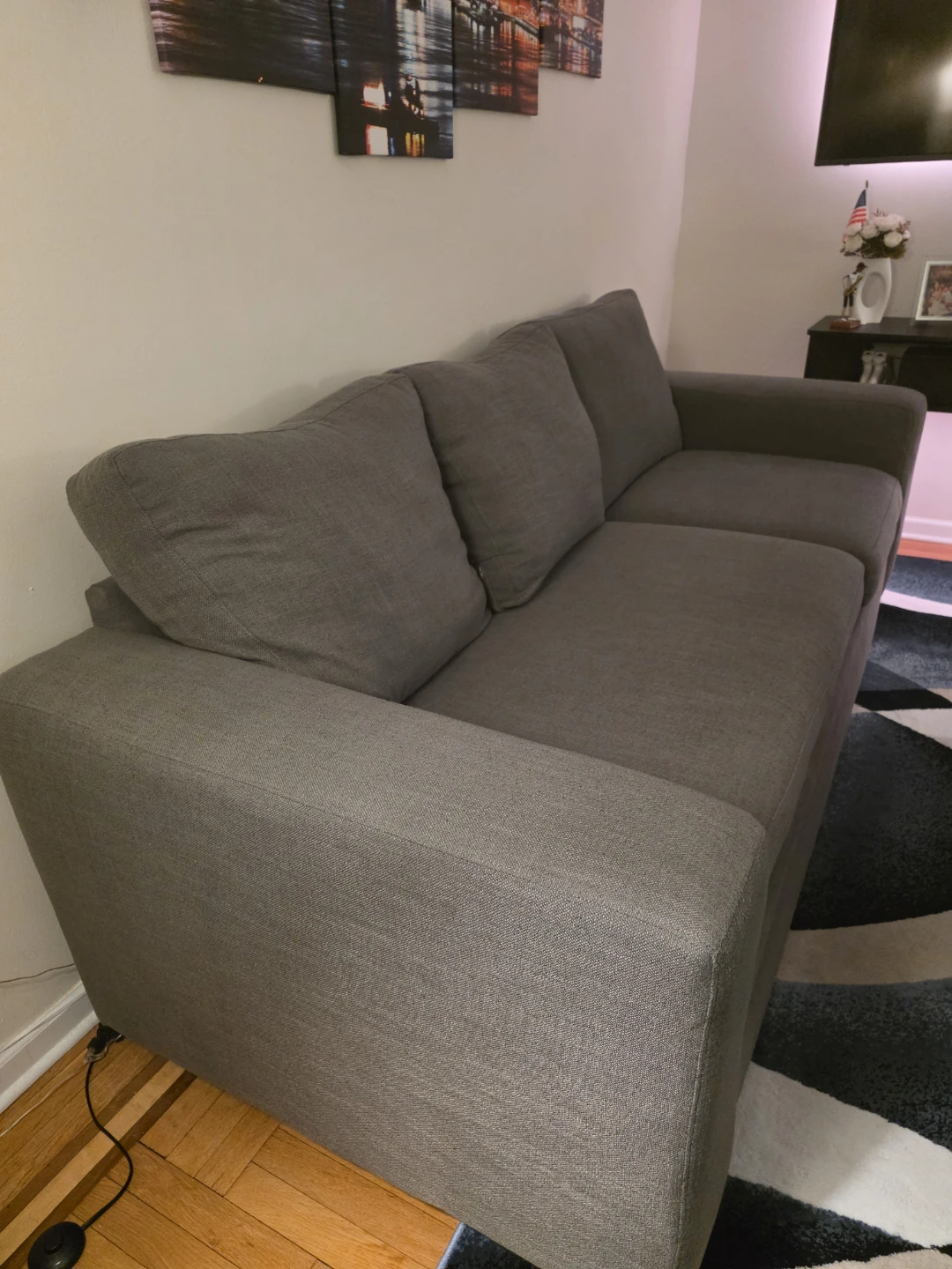 Grey Upholstered Sofa - photo 2