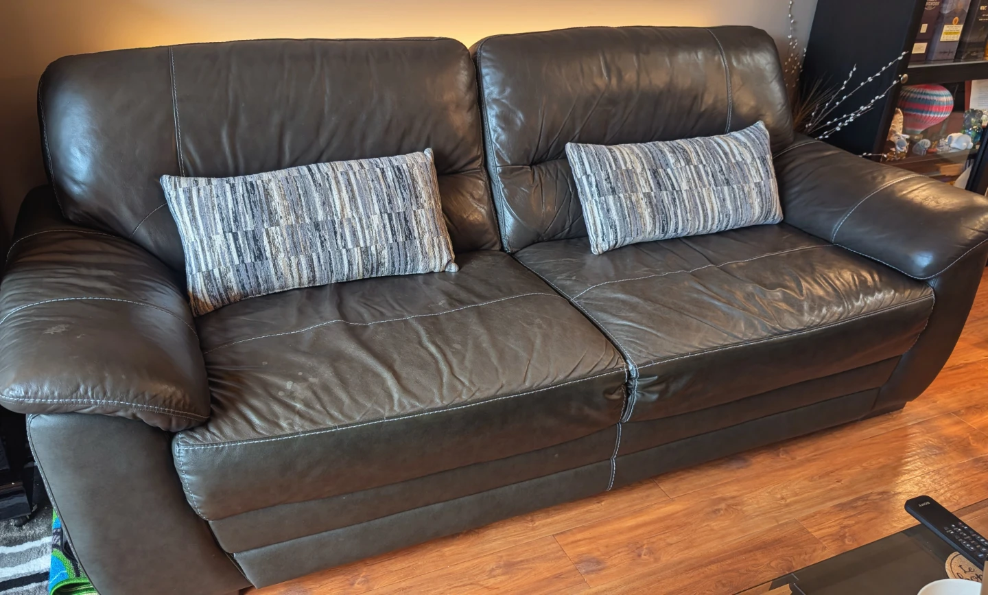 BOAL Contemporary Leather & Vinyl Sofa - 85" / 216cm - photo 3