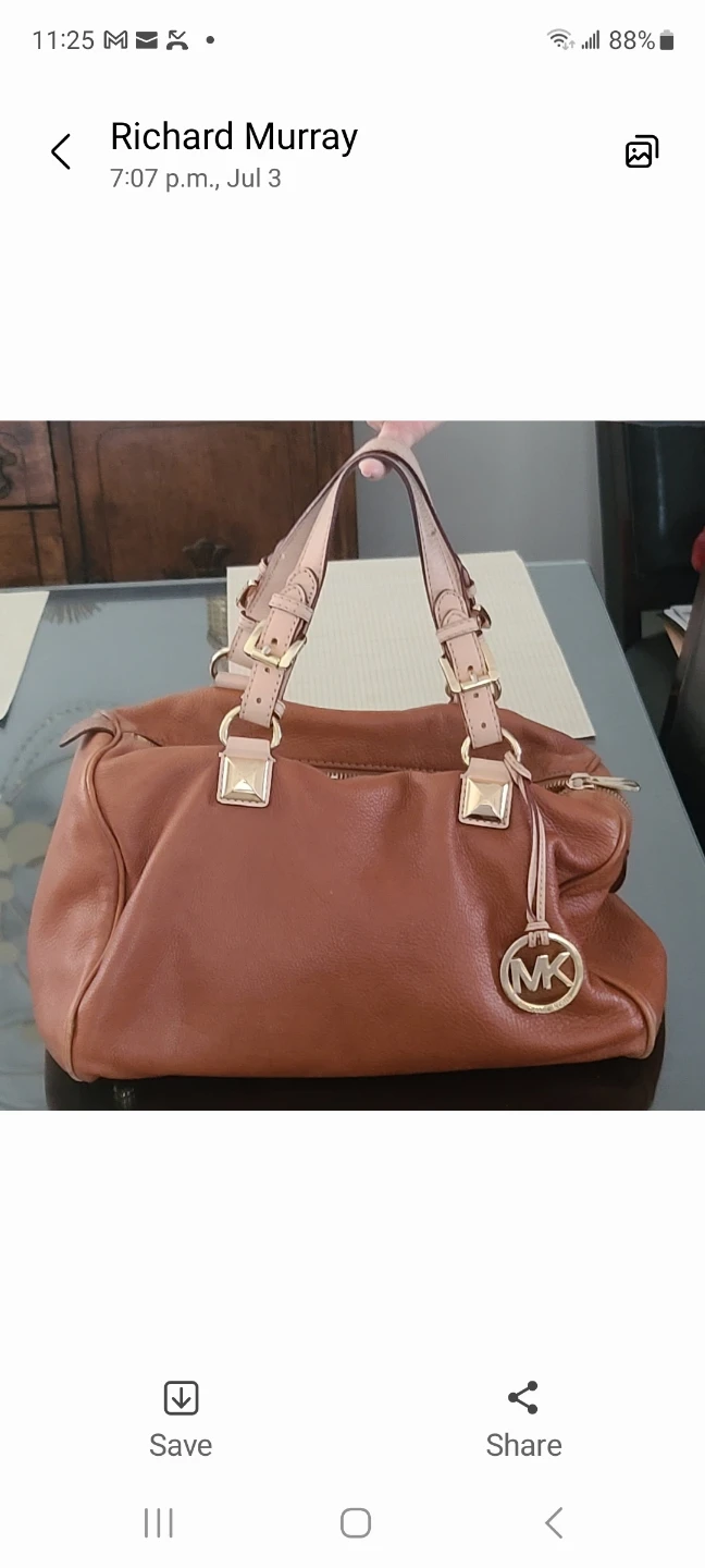 Michael Kors Brown Leather Satchel Handbag