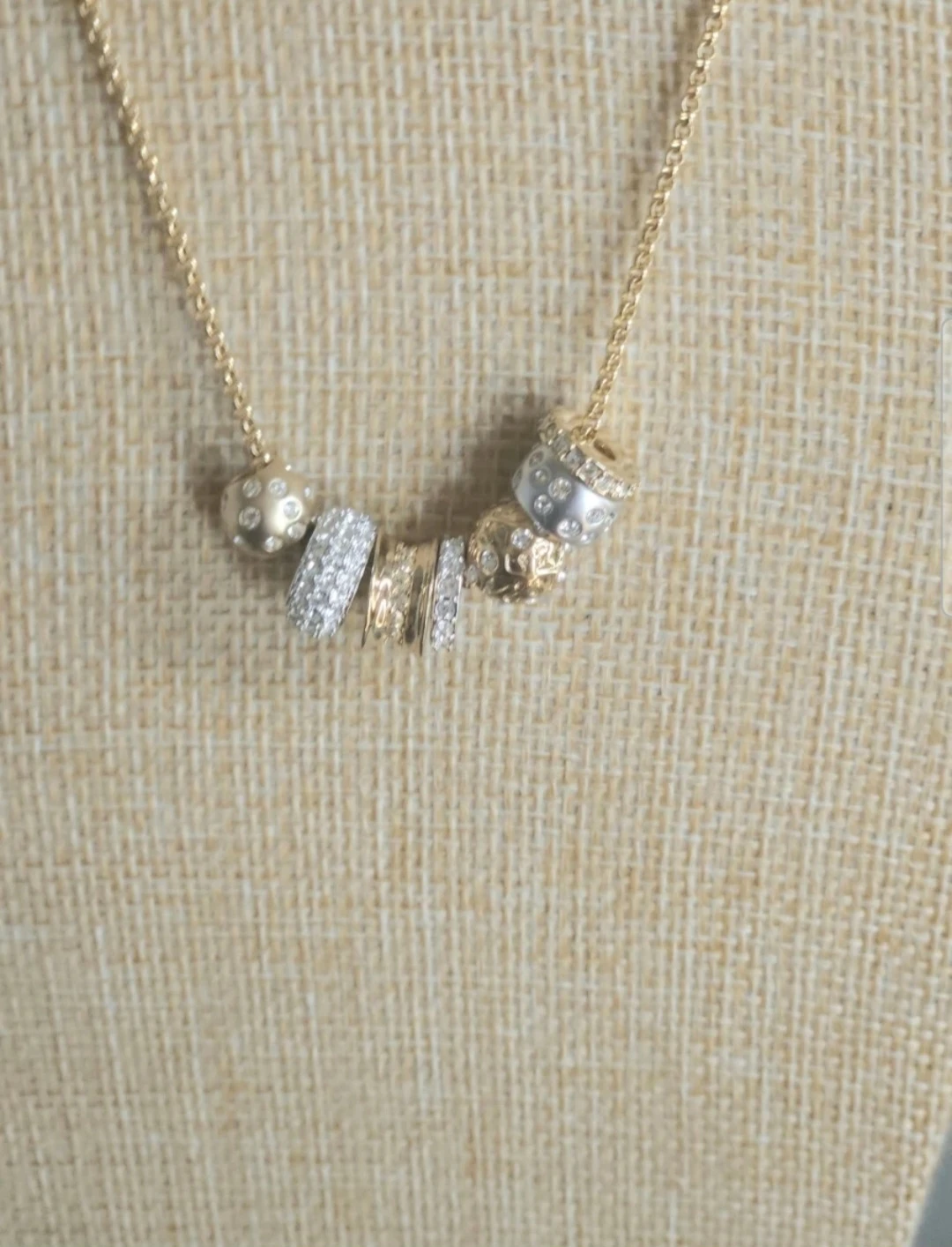 Necklace – Gold-Tone & Rhinestone Embellished