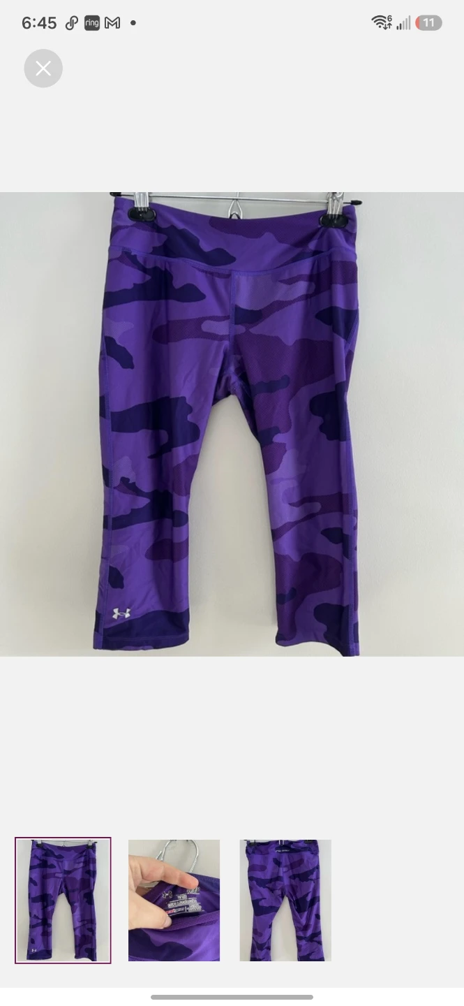 Under Armour Purple Camo Capris Size S/P