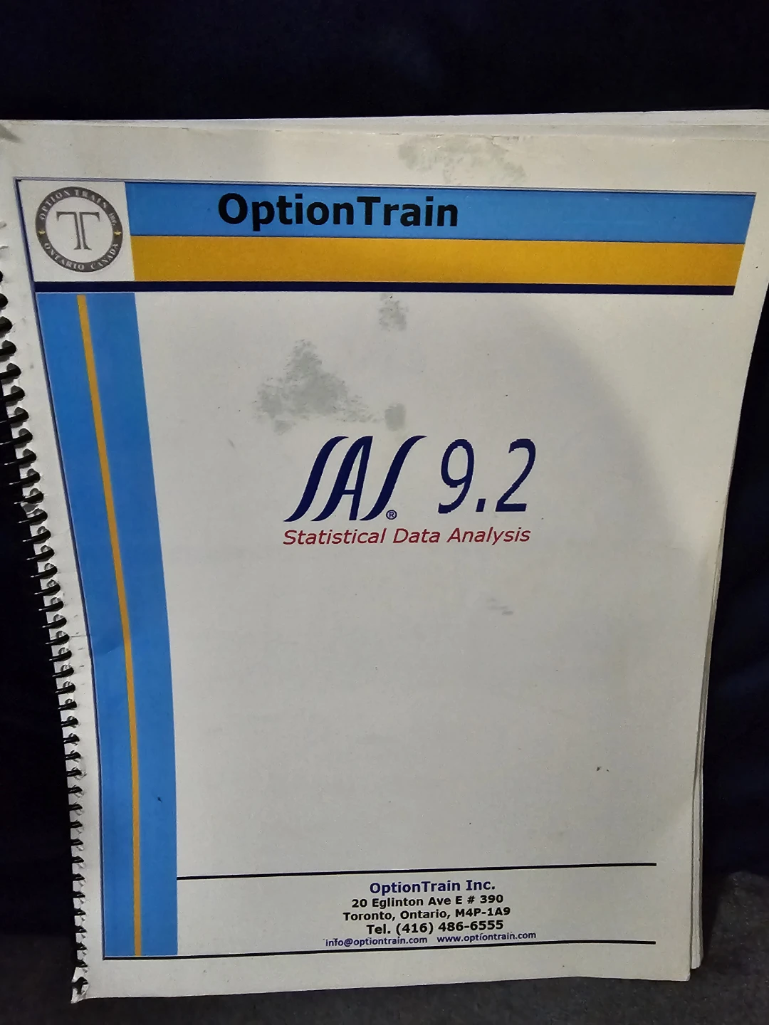 OptionTrain SAS 9.2 Statistical Data Analysis Manual