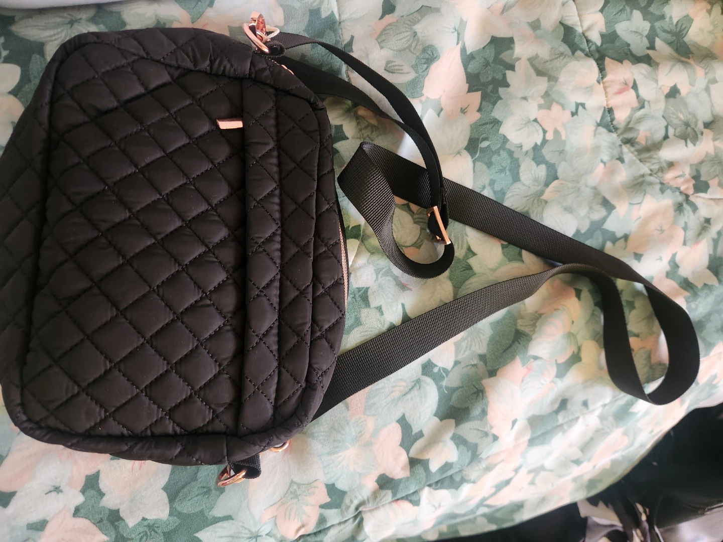Black Quilted Nylon Backpack - photo 2