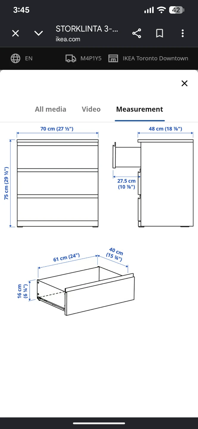 IKEA STORKLINTA 3-Drawer Chest - photo 4
