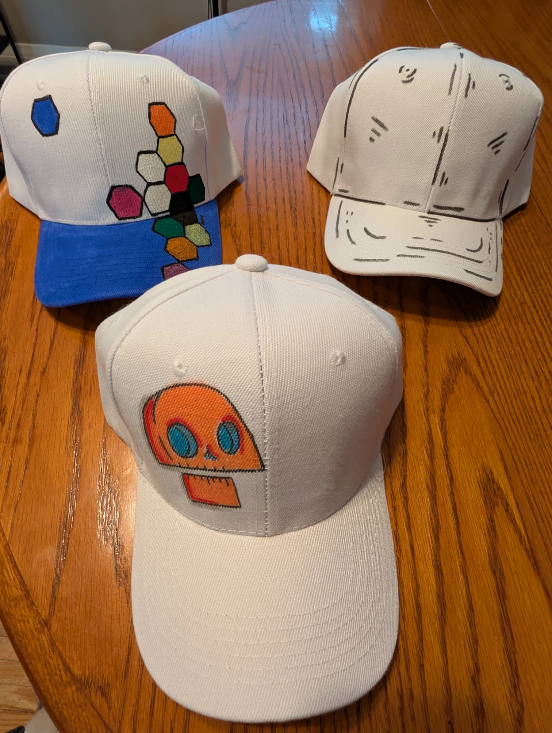 Hand-painted, hand drawn hats. O/S New. - photo 4