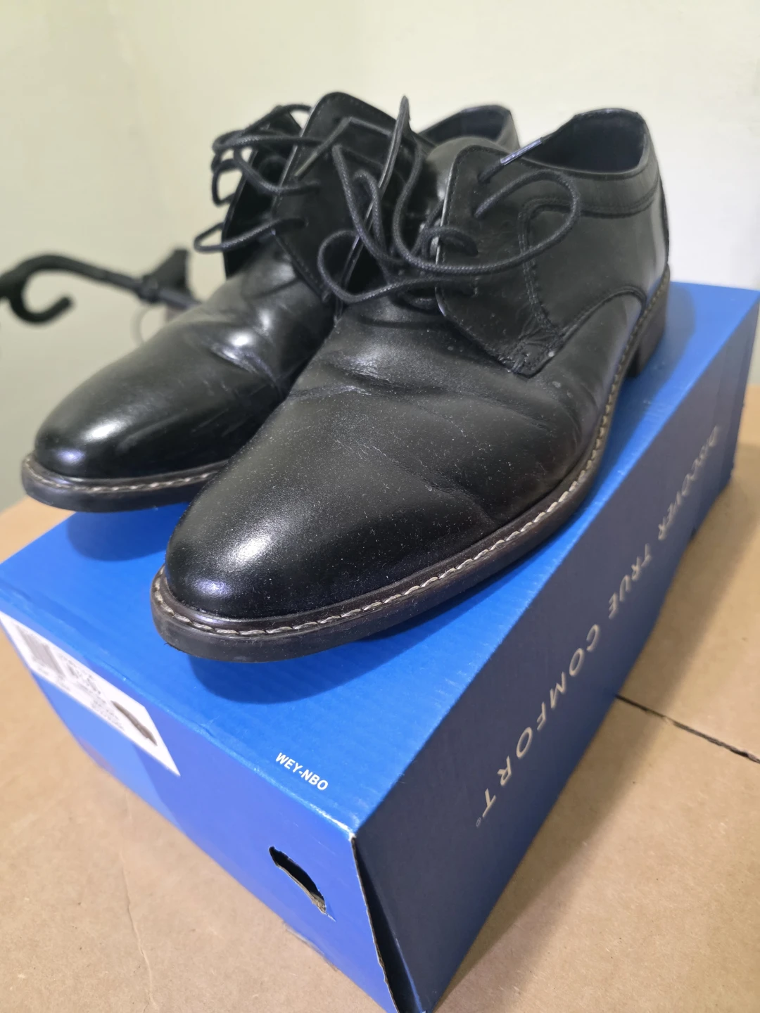 Nunn Bush Royce Cap Toe Oxford Shoes - Black, Size 10.5