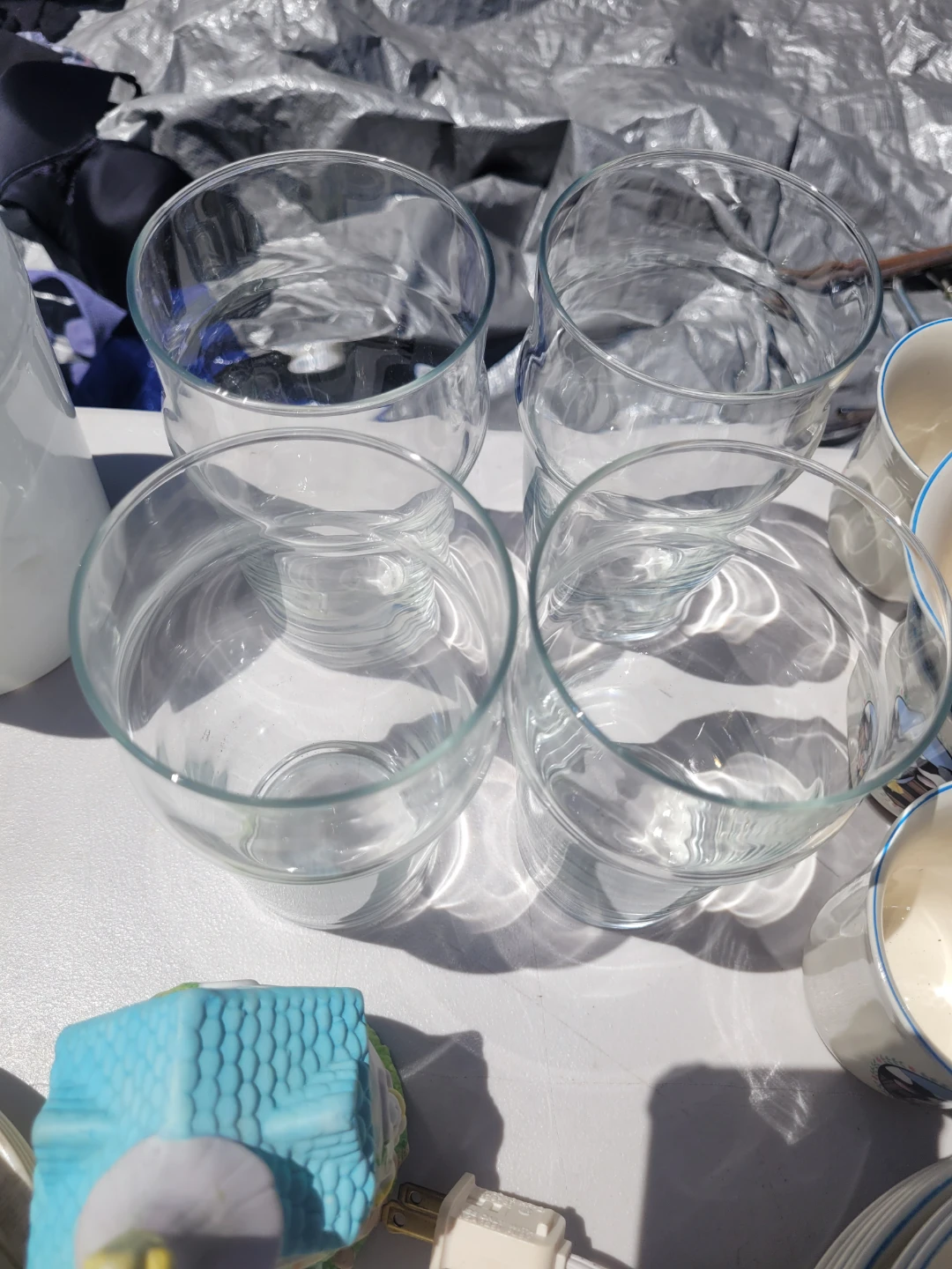 Set of 4 Clear Drinking Glasses
