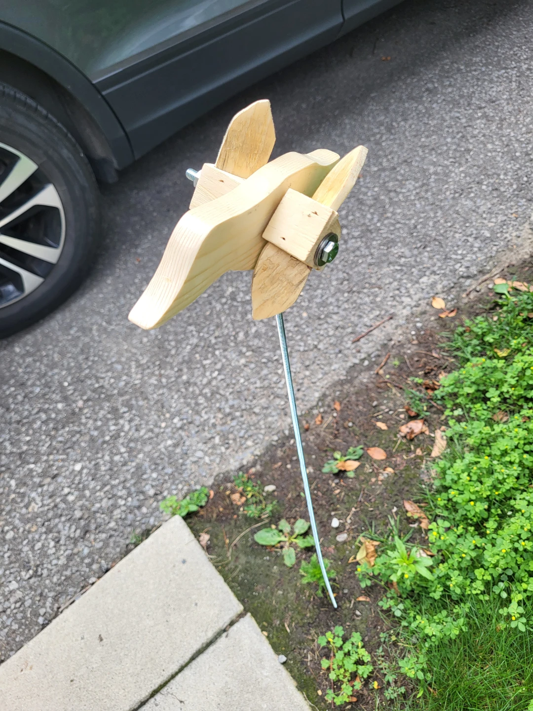 Wooden Bird Pinwheel Garden Stake - photo 2