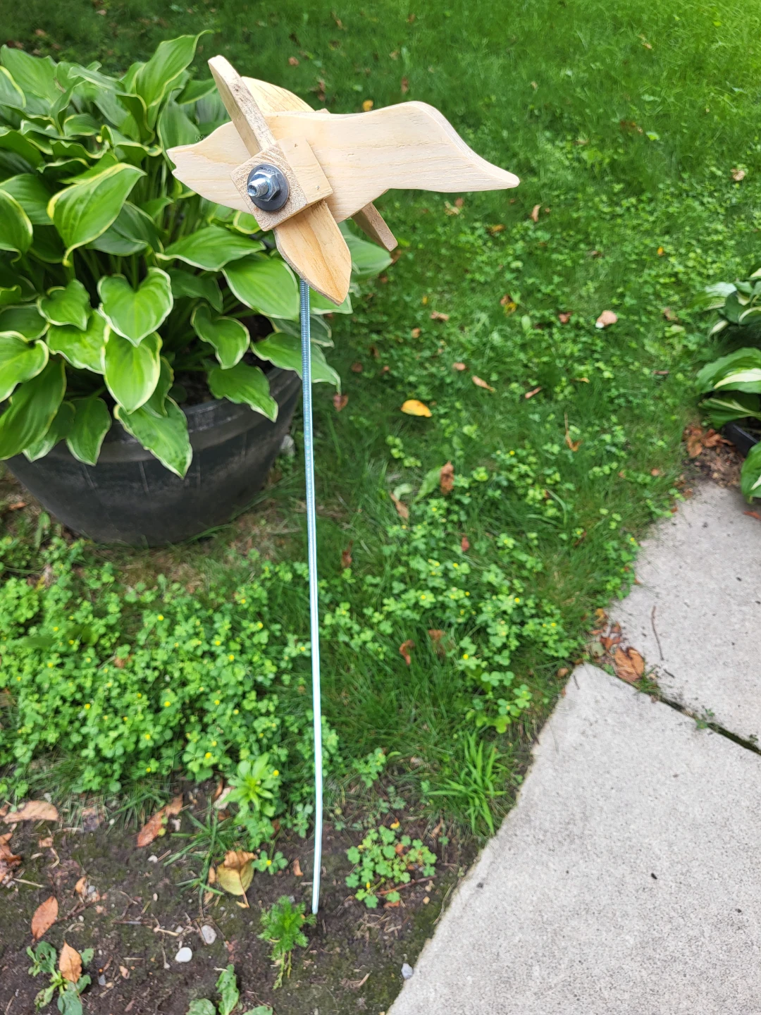 Wooden Bird Pinwheel Garden Stake - photo 3