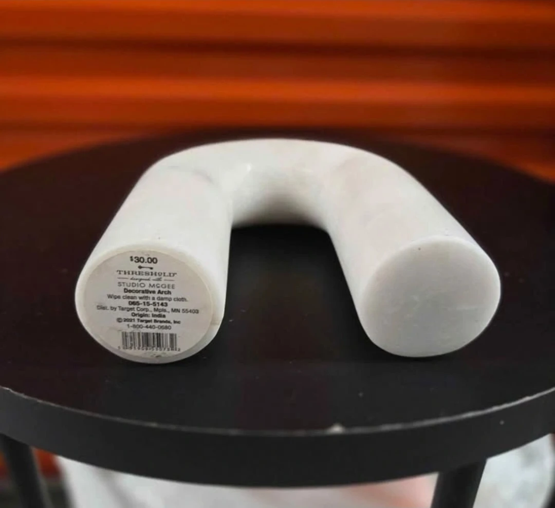 Studio McGee Target White Solid Marble Decorative Arch Object - photo 3