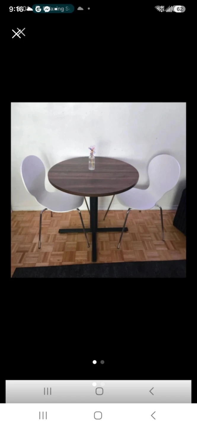 Dinning table and two ikea chairs