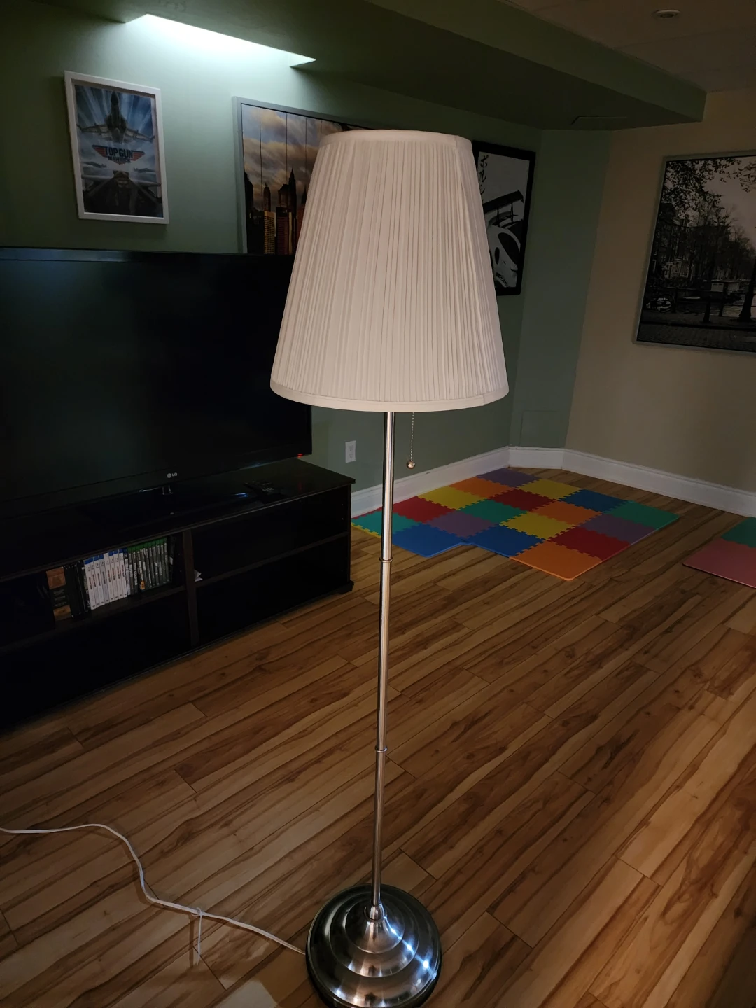 IKEA ÅRSTID Floor Lamp - Nickel Plated/White