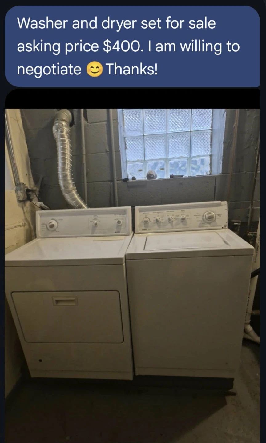 White Washer and Dryer Set