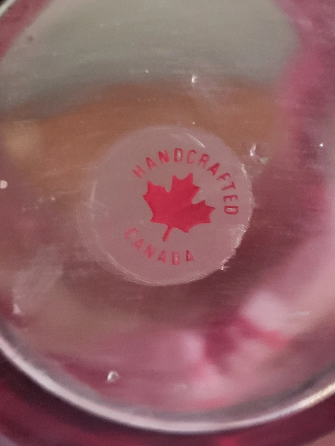 Handcrafted Canada Red Glass Vase with Bird Etching - photo 3
