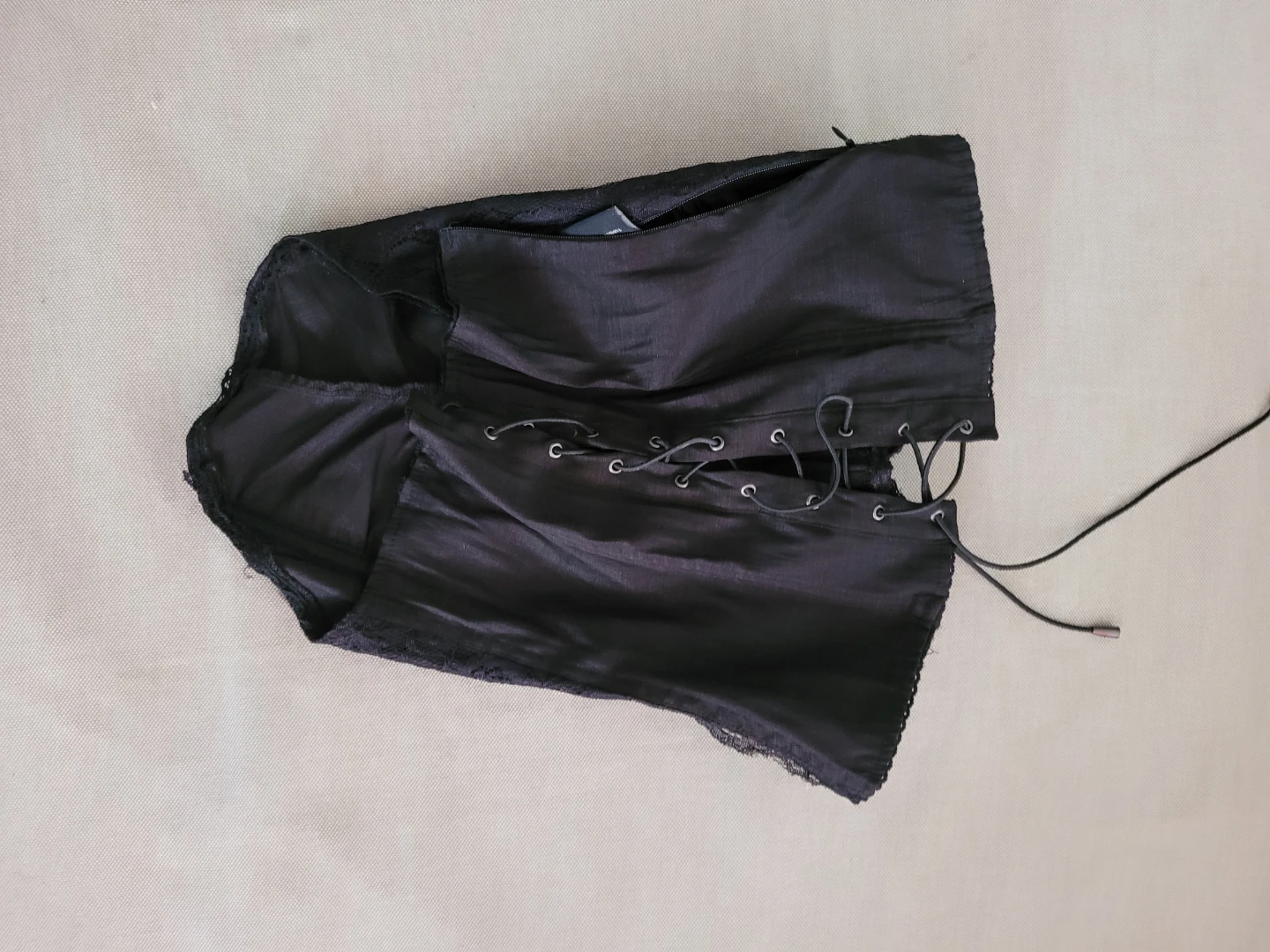 Black Corset Top with Lace Trim - photo 2