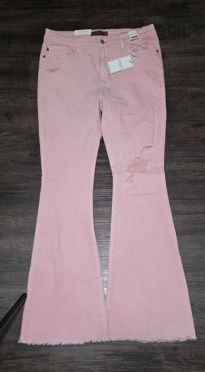 New Judy Blue Pink Flare Jeans