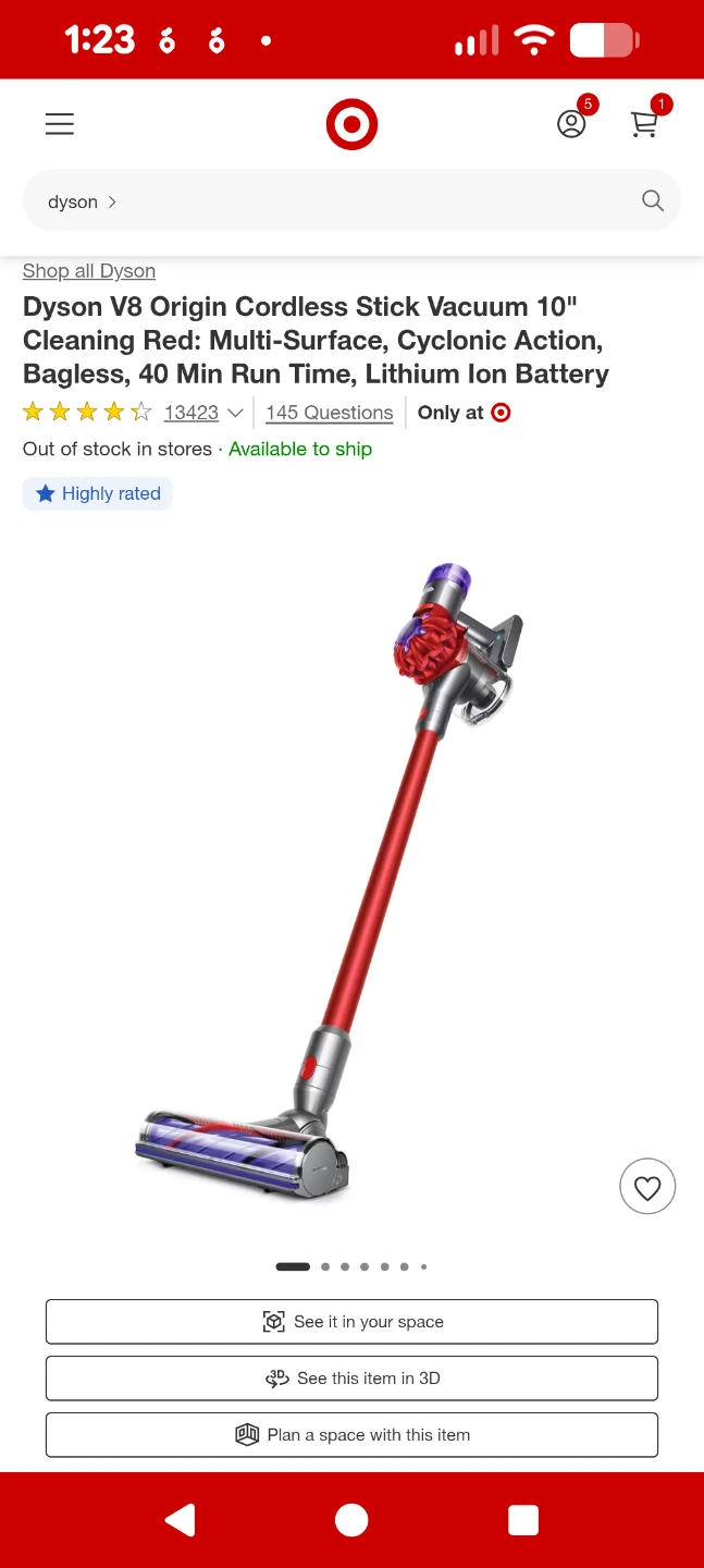 Clean Dyson V8 Motorhead Origin Cordless Vacuum Cleaner